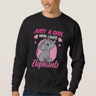Sweatshirt Juste une fille qui aime les éléphants Eléphant mi