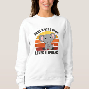 Sweatshirt Juste une fille qui aime les éléphants mignons ani