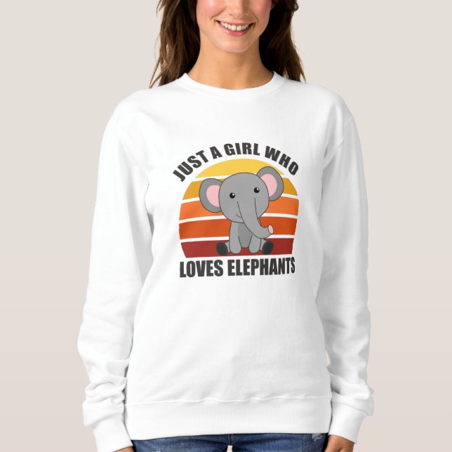 Sweatshirt Juste une fille qui aime les éléphants mignons ani (Devant)