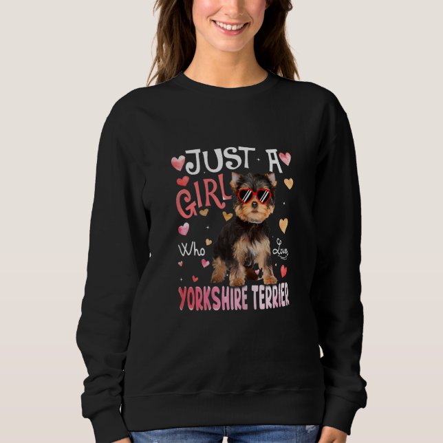 Sweatshirt Juste une fille qui aime les filles Yorkshire Terr (Devant)