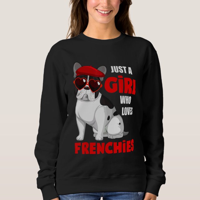 Sweatshirt Juste Une Fille Qui Aime Les Français Mignonne Fre (Devant)
