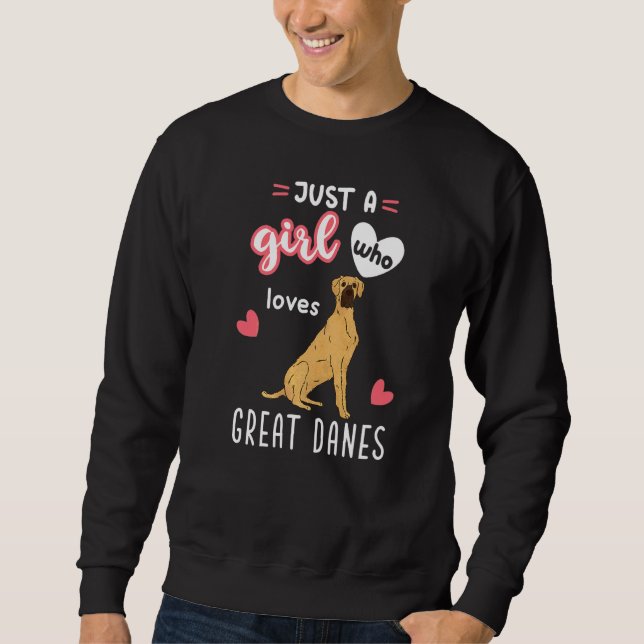 Sweatshirt Juste Une Fille Qui Aime Les Grands Danois (Devant)