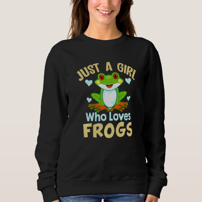 Sweatshirt Juste une fille qui aime les grenouilles mignonne  (Devant)