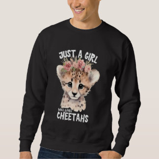 Sweatshirt Juste une fille qui aime les guépards Femme d'anni