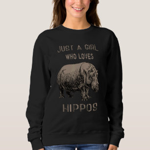Sweatshirt Juste Une Fille Qui Aime Les Hippopotames Vêtement