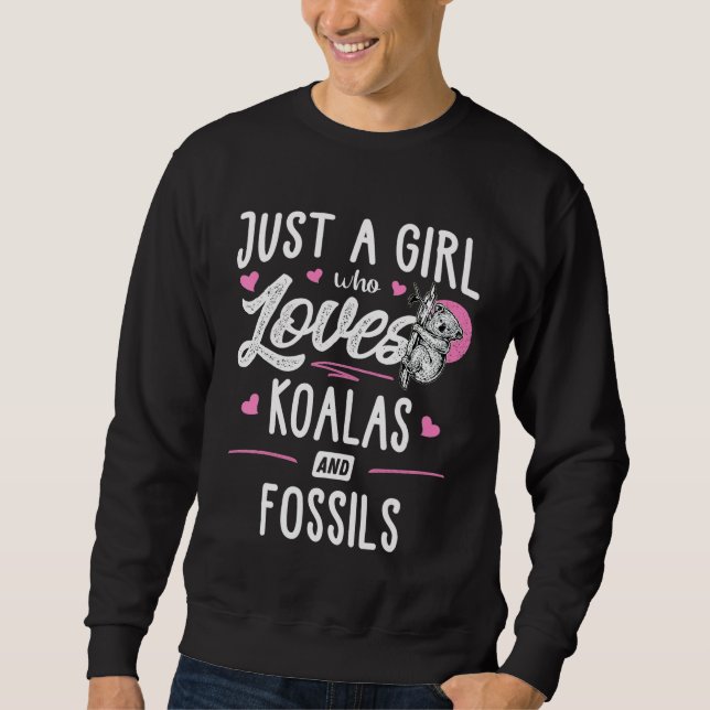 Sweatshirt Juste Une Fille Qui Aime Les Koalas Et Fossiles Fe (Devant)