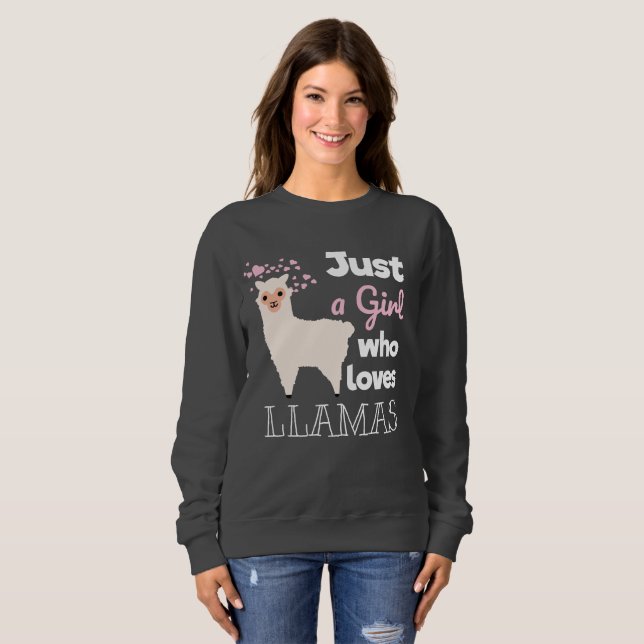 Sweatshirt Juste une fille qui aime les lamas (Devant entier)