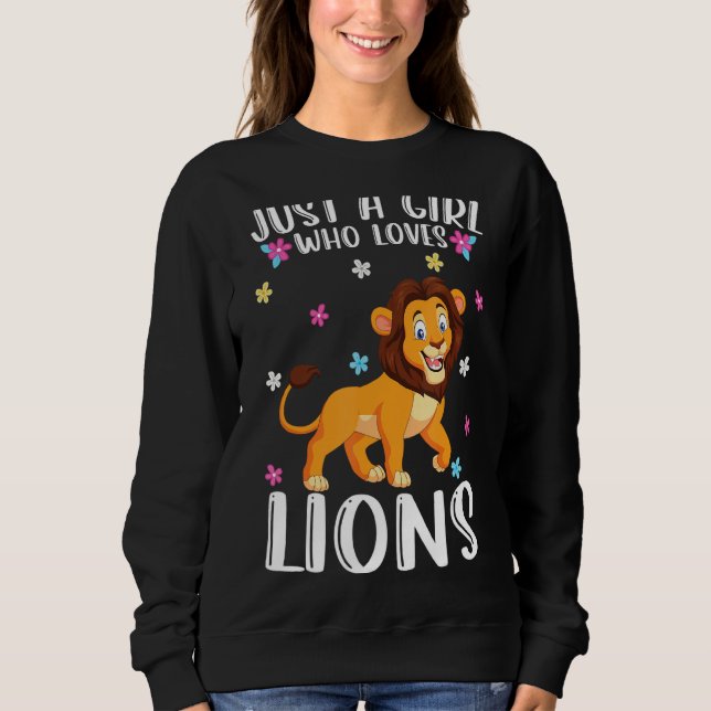 Sweatshirt Juste Une Fille Qui Aime Les Lions Mignons Lion (Devant)