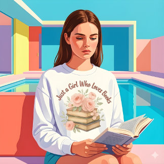 Sweatshirt Juste une Fille Qui Aime les Livres Graphique Flor