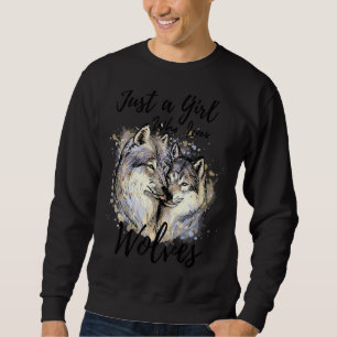 Sweatshirt Juste Une Fille Qui Aime Les Loups Aquarelle Loup