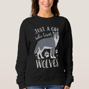 Sweatshirt Juste une fille qui aime les loups Wolf femmes