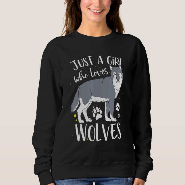 Sweatshirt Juste une fille qui aime les loups Wolf femmes (Devant)