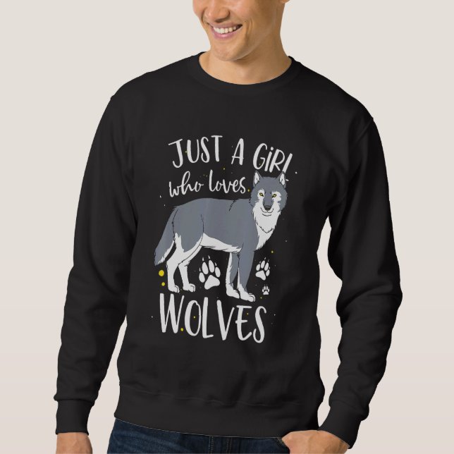 Sweatshirt Juste une fille qui aime les loups Wolf femmes (Devant)