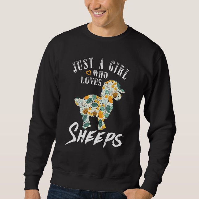 Sweatshirt Juste Une Fille Qui Aime Les Moutons Mignons Mouto (Devant)