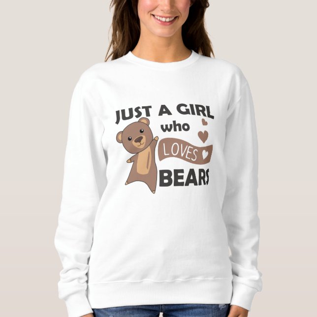 Sweatshirt Juste une fille qui aime les ours - Ours doux (Devant)