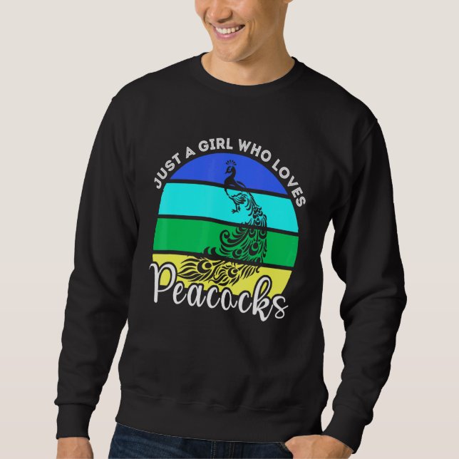 Sweatshirt Juste Une Fille Qui Aime Les Peacocks Pour Peacock (Devant)