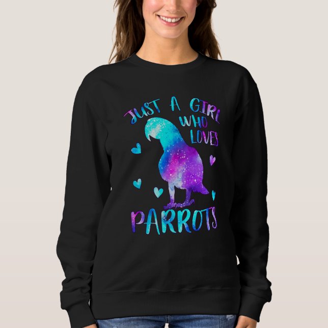 Sweatshirt Juste Une Fille Qui Aime Les Perroquets Oiseaux Am (Devant)
