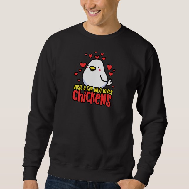Sweatshirt Juste Une Fille Qui Aime Les Poulets (Devant)