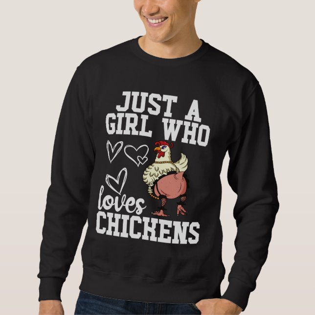Sweatshirt Juste une fille qui aime les poulets 102 (Devant)