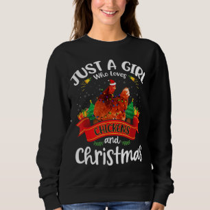 Sweatshirt Juste une fille qui aime les poulets et Noël