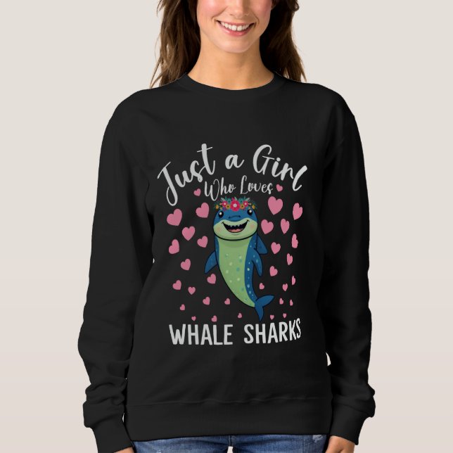 Sweatshirt Juste Une Fille Qui Aime Les Requins Baleines Femm (Devant)