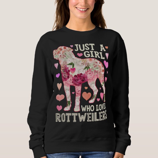 Sweatshirt Juste une fille qui aime les Rottweilers (Devant)