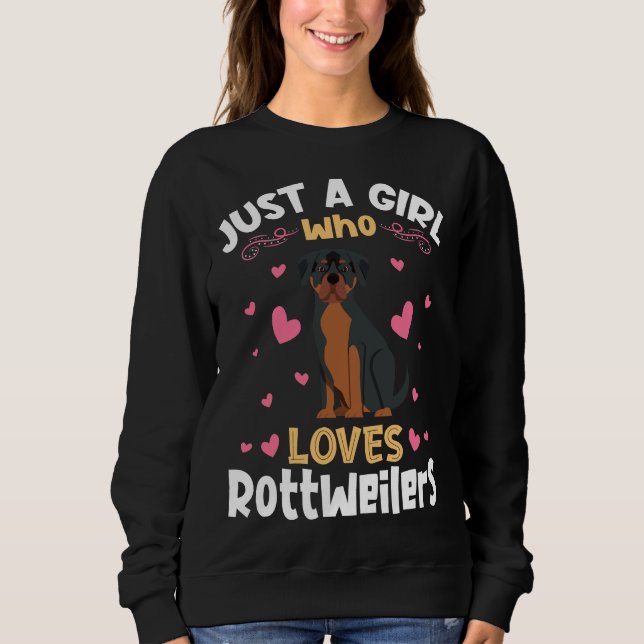 Sweatshirt Juste Une Fille Qui Aime Les Rottweilers Relaxés F (Devant)