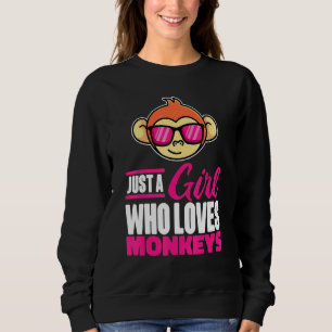 Sweatshirt Juste Une Fille Qui Aime Les Singes Avec Des Lunet