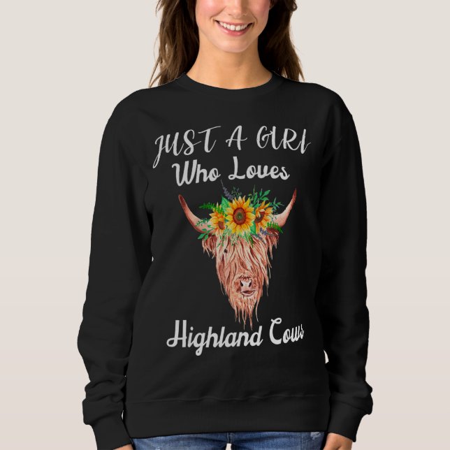Sweatshirt Juste Une Fille Qui Aime Les Vaches Des Highlands  (Devant)