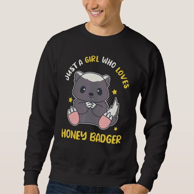 Sweatshirt Juste Une Fille Qui Aime Miel Badger Ratel (Devant)