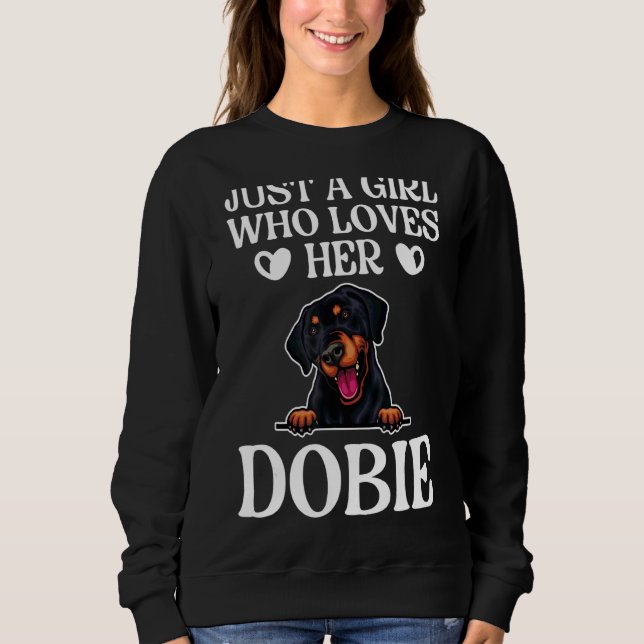 Sweatshirt Juste Une Fille Qui Aime Sa Dobie Doberman Pinsche (Devant)