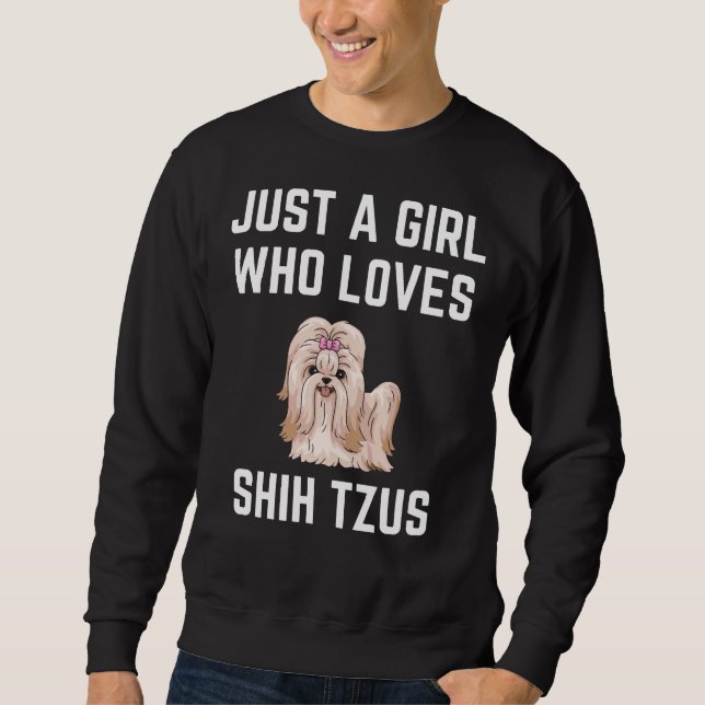 Sweatshirt Juste Une Fille Qui Aime Shih Tzus (Devant)