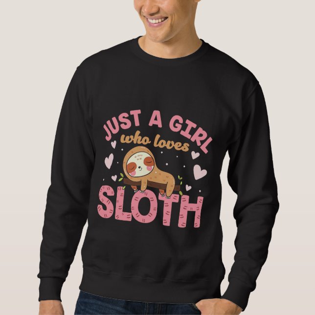 Sweatshirt Juste Une Fille Qui Aime Sloth Lazy Llow (Devant)