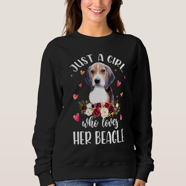 Sweatshirt Juste Une Fille Qui Aime Son Chien Beagle (Devant)