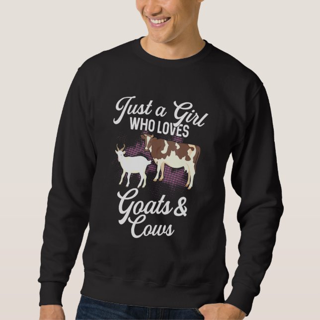 Sweatshirt Juste une fille qui aime vaches chèvre femmes ferm (Devant)