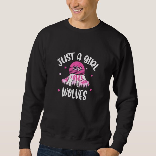 Sweatshirt Juste une fille qui aime Wolves Wolf 5 (Devant)