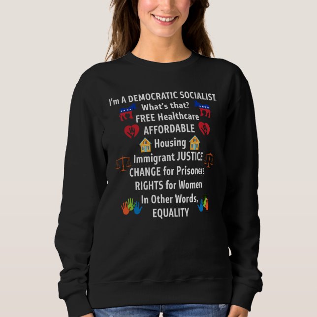 Sweatshirt Justice pour l'égalité socialiste démocratique (Devant)