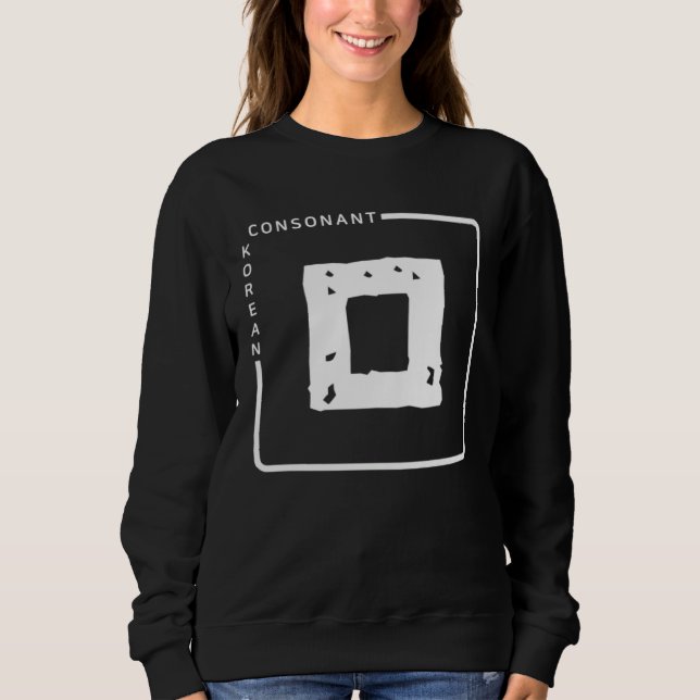 Sweatshirt K culture Korean alphabet Hangul Consonant   21 (Devant)