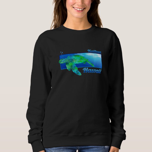 Sweatshirt Kailua Hawaii nage Honu (Devant)