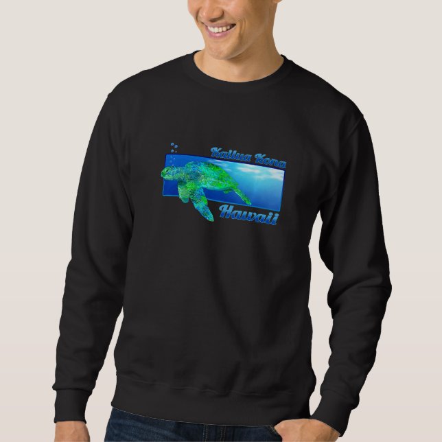 Sweatshirt Kailua Kona Hawaii nage Honu (Devant)