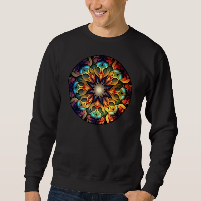 Sweatshirt Kaleidoscope Mandala Flower Design-23091 (Devant)