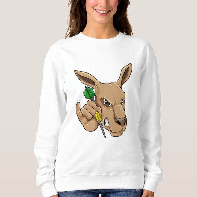 Sweatshirt Kangaroo comme joueur de Dart avec Dart (Devant)