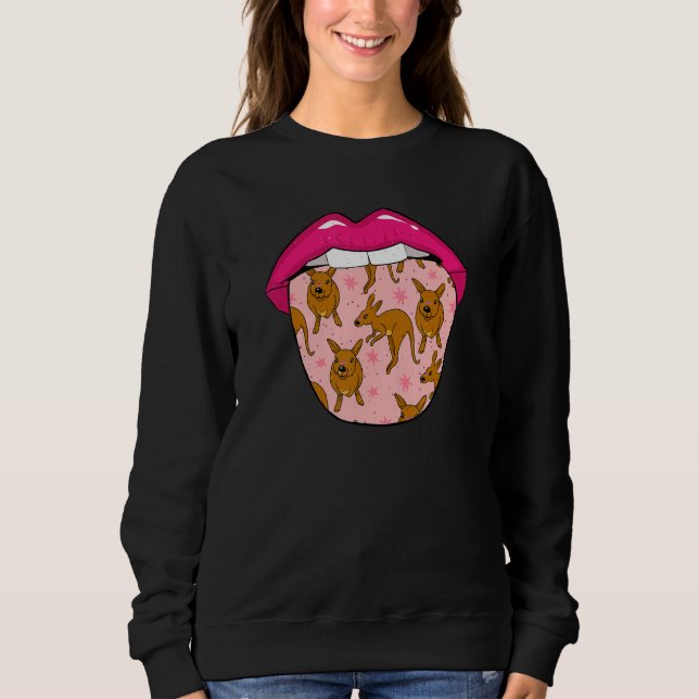 Sweatshirt Kangaroo Tongue Australia Wildlife   Marsupial Kan (Devant)