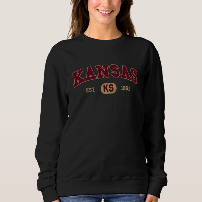 Sweatshirt Kansas Classic Collegiate Varsity Style COZY Kansa (Devant)