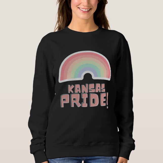 Sweatshirt Kansas Pride LGBTQ Cute Rainbow Minimalist Pride (Devant)