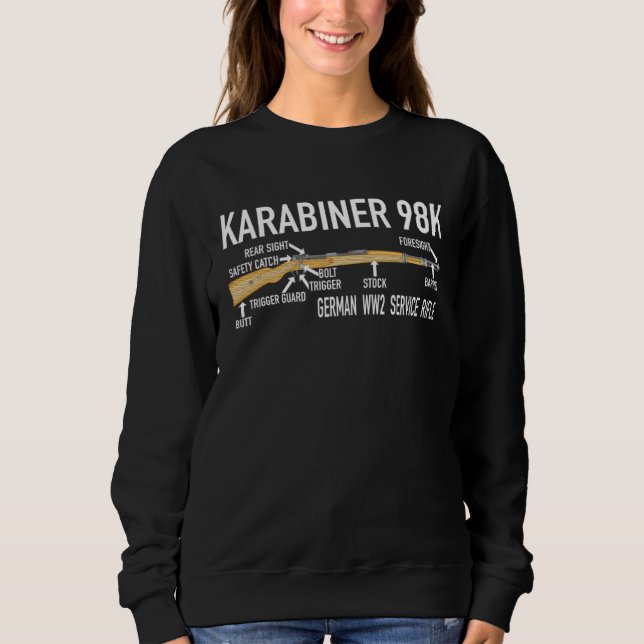 Sweatshirt Karabiner 98k German WW2 Rifle Diagram (Devant)