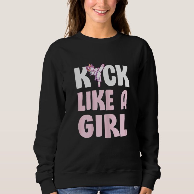 Sweatshirt Karate Cute Unicorn Kick Comme Une Unicorne (Devant)