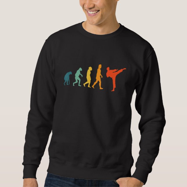 Sweatshirt Karate Evolution Retro Martial Arts Jiu Jitsu Blac (Devant)
