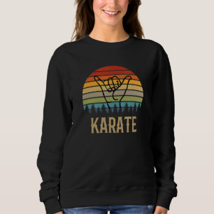 Sweatshirt Karate Main Vintage Sunset Arts martiaux Style 1