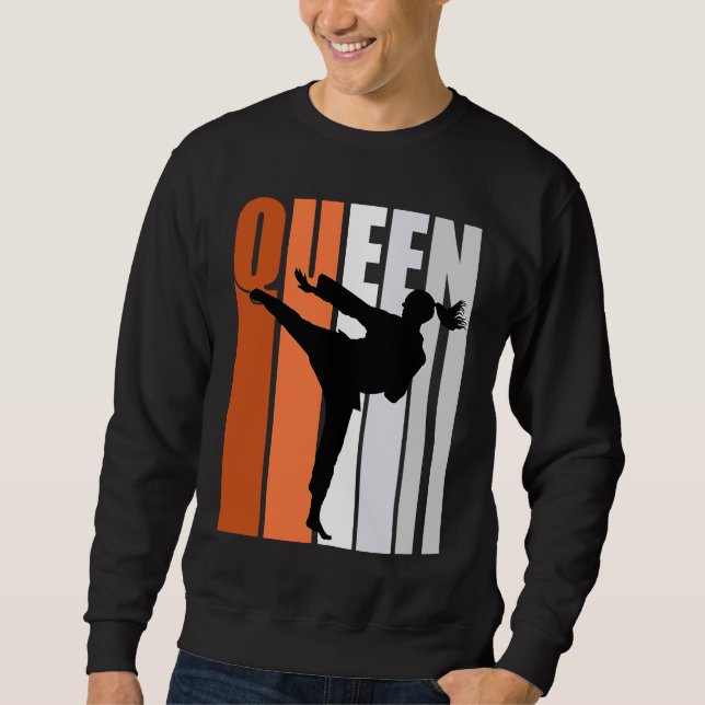 Sweatshirt Karate Queen Orange Gray White Belt Practice Daugh (Devant)